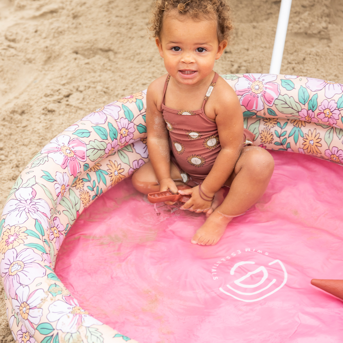 Swim Essentials Baby Zwembad met zonnescherm Bruin Leopard - Met Muisjes
